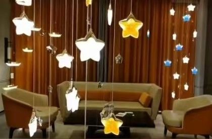 Antica lampada di vetro stella luna cielo stellato lampada da letto lampada da letto scala bar ristorante bancone villa hotel piano duplex