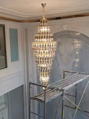 Lampada a sospensione per il soffitto personalizzata per hotel Villa Scalinata Decorazione domestica Nordico Moderno K9 Cristallo lampadario