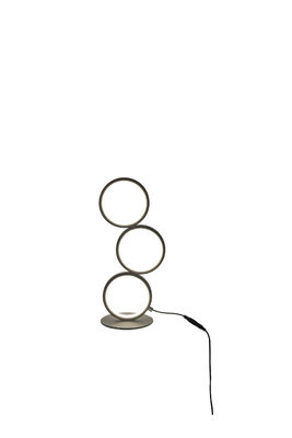 Elegante lampada da tavolo in metallo a tre anelli, lampada da tavolo in alluminio dimmabile moderna
