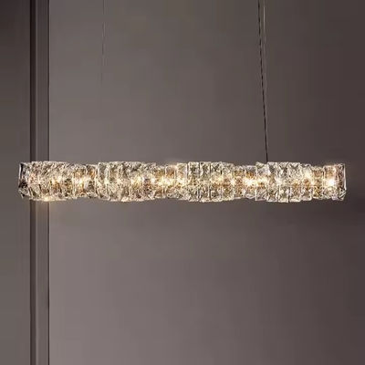 Moderno lineare cristallo candelabro Bar rettangolare candelabro personalizzazione Dining pendenti luci