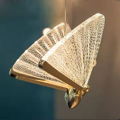 Lampada per ciondolo LED di lusso moderno Camera da soggiorno Decorazione a LED lampadari per ciondolo Luce semplice farfalla Luce appesa