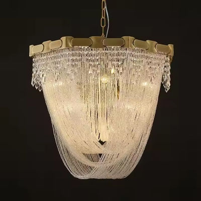Progetto moderno Hotel Tassels metallici lampadario Scala Lampade di soffitto Decorazione casa Scala lampadari lampadari pendenti