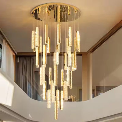3000K-6500K Temperatura del colore cristallino lampadario LED anello per hotel moderno Lobby scala villa