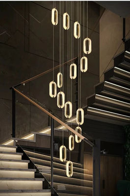 3200-6500K Tre colori che cambiano luce lampadario LED luce moderna lusso pendente ovale acrilico per casa e ristorante