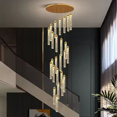 3200-6500K Temperatura del colore Acrilico dorato pendente luce per le scale degli hotel