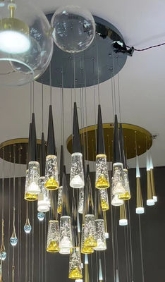 Nordic Light Luxury Silver Mountain Cristallo lampadario per Villa Duplex Scala