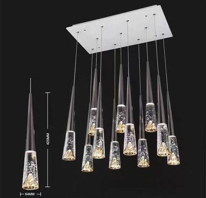 Moderna villa loft appartamento luce delle scale con tre colori cristallino candelabro