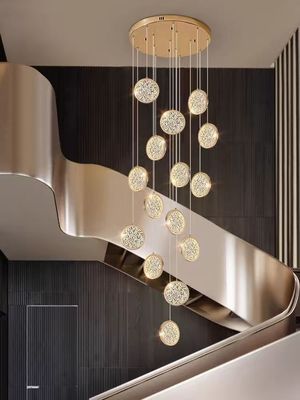 Luxury Hotel Lobby Decorativo Oro Grande Dimensione Customized Moderno Candelabro a Led