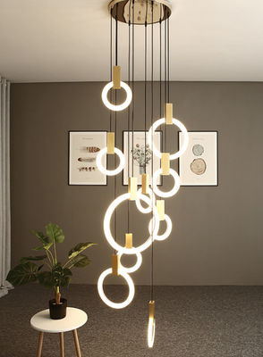 Stair Loft Appartamento Duplex candelabri Light With Modern Simple Pick For Villa Ring Long Candelabri 10KG Oro/Custom Design