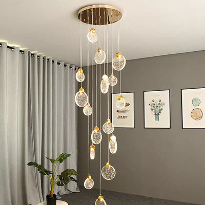 Illuminazione a LED per interni Modern Crystal Bedroom Hanging Light con alluminio e cristallo trasparente