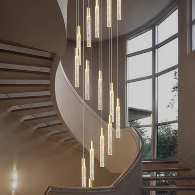 Lampada per l'alluminio per scale di hotel di lusso moderno / nero