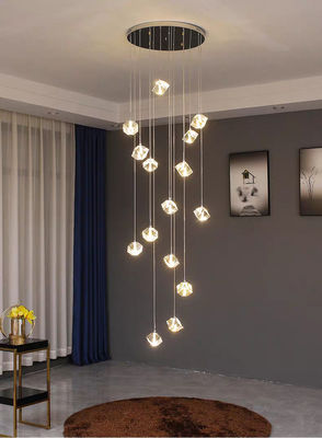 Lampada di salotto a candelabro di cristallo Lampada a scalinata duplex per atmosfera moderna