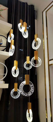 Moderno cristallo anello candelabro creativo Villa Hotel Ristorante D'oro Pendente Luce Scalinato candelelabri