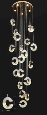 Modern Loft Chandelier Design Chandelier acrilico di tipo C per soffitto minimalista Chandelier in soggiorno Illuminazione delle scale