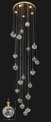 Appello Pendente Lampada Lampada Scalina Cristallina lampadario Nuova Villa Hollow Alto Soggiorno Lampadario Scalinata Rotante Lungo Lampadario