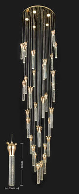 Testa d'orso Scala di cristallo Luce lussuoso Lungo candelabro Rotante Duplex Moderno Villa semplice Appartamento Pick Soggiorno vuoto Gran candelabro