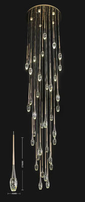 46 pollo lungo goccioline d'acqua scalinata di cristallo luce lusso lampadario lungo semplice lampadario nordico lungo villa soggiorno vuoto rotante creativo doppia rete rosso lampadario ristorante
