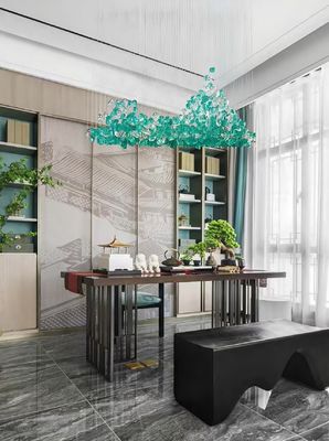 Custom Hotel Moderno Lobby Villa Pietra Verde Art lampadario LED Luce di lusso