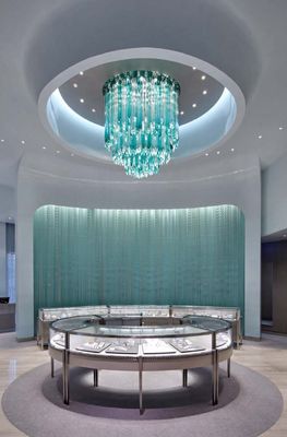 soffitto negozio di gioielli blu verde cascata di ghiaccio a mano ghiacciai soffiati stalagite lampadario hotel hall villa lampadario ingegneria lampade non standard su misura