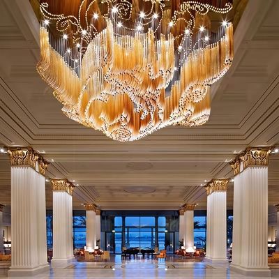 Custom Big Large Hotel Lobby Sala da banchetto Murano Vetro Pendente Luce Moderno Luoghi di lusso lampadari Per Decorazioni Sala Nuoto