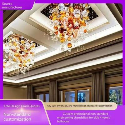 Moderno cristallo decorativo multicolore lampadario a sfera di vetro a bolla usato per hotel Lobby tavolo matrimonio personalizzato Lobby lunghe scale grande dimensione progetto di lusso Led lampadario a sfera di vetro lampadario pendente luce