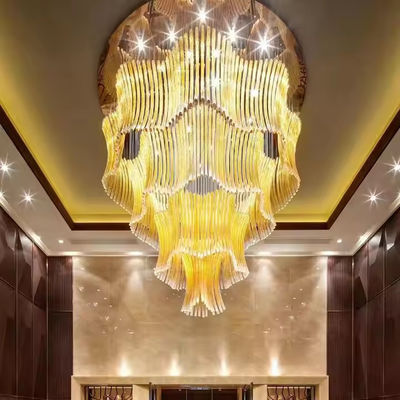 Lobby delle vendite Luce di lusso di cristallo non standard Proietto rotondo a LED Creativo candelabro d'arte con 50000 ore di durata