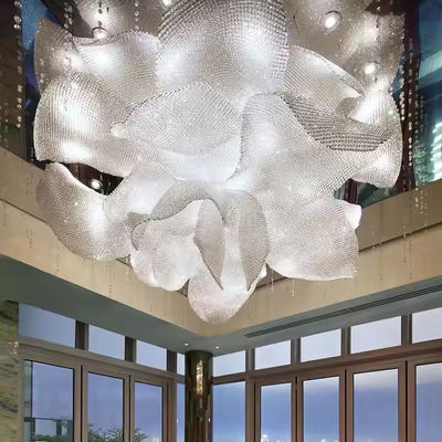 Hotel Villa Shopping Mall Edificio Duplex Soggiorno Lampada Interruttore Controllo Tavola di sabbia Cristallo perline Tela Sala candelabro