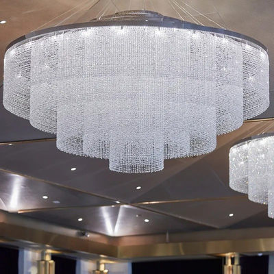 Gran cerchio di design candelabro personalizzato con colore bianco freddo e vetro / cristallo / acrilico / materiale in acciaio inossidabile