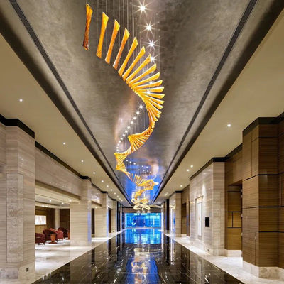 Candelabro in vetro cavo a LED per hotel, villa, mercato, club, soffitto e scale