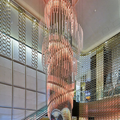 Alto soffitto Lobby dell'hotel Moderno lampadario di cristallo con ombra di vetro e AC 165-265V