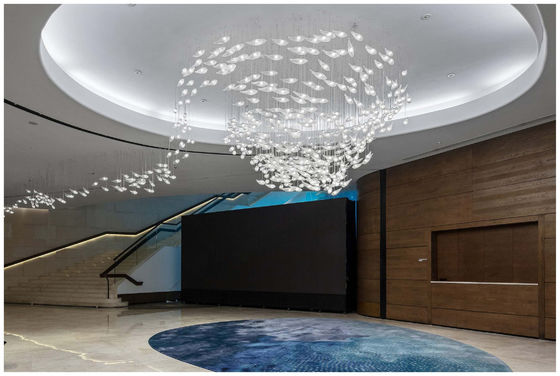 Custom Hotel Lobby Decorato candelabri pendenti lampada pendente centro commerciale Villa soggiorno luce a LED vetro a forma di pesce