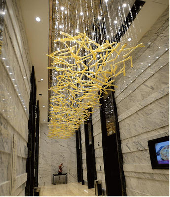 Villa KTV Hotel Lobby Chandelier With Unique Irregular Shape And Remote Control