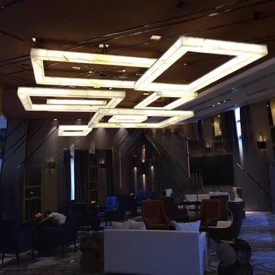 Nuvola moderna Pietra grande geometrica Arte soffitto Lampada Hotel Hotel Lobby Catering Ingegneria ufficio Illuminazione personalizzata