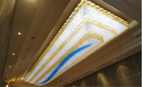 Grandi Rectangle Custom Moderno LED Gloss K9 Ingegneria Sala d'ingresso Hotel Cristallo lampadario
