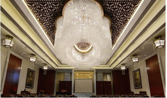 Hotel Lobby Luxury Villa Cristallo Rotondo Lungo soffitto Luce Ampio Dipartimento Vendite Lampade da tavolo sabbia Progetto