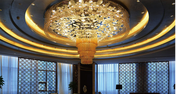 Stile post-moderno candelabro personalizzato Hotel Lobby Business Center Grande cristallo lusso rotondo pendente a goccia d'acqua luce di soffitto a LED