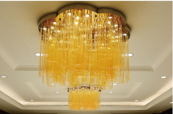 Lampade di cristallo da matrimonio a colori Lampade di ingegneria non standard Lampade personalizzate a sei petali in forma di fiore Grandi alberghi Sala da pranzo Luce del soffitto
