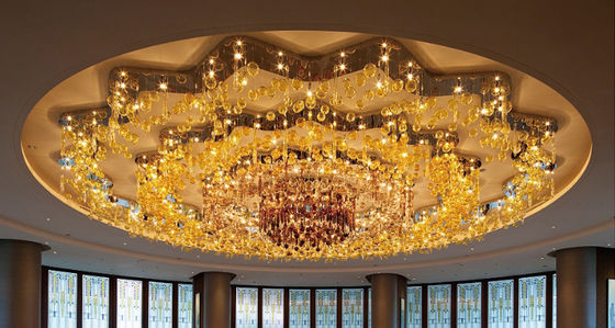 Home Luster Round Gold Lamp Cucina Scala Hotel Ampio Salone soffitto Led Cristallo di lusso Lampade pendenti moderne candelabri