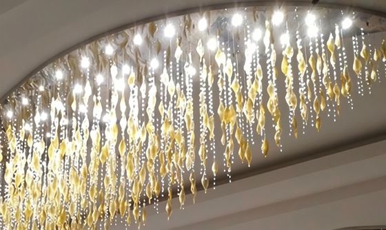 Lampadario da soffitto a LED di lusso Art 1 pezzo Lampada a sospensione in vetro Lampadario in vetro soffiato a mano Oro Cristallo Hotel Villa Personalizzato Moderno