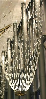 Tipo di cortina a barra di cristallo lampadario a LED grande lampadario ad alto soffitto ornato