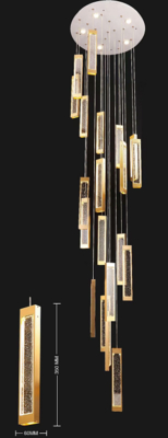 Nuovo lusso moderno luce oro cristallino lampadario loft led lampadari a pendente hotel hall di attesa scala soffitto alto lampadari lampada