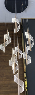 Scala moderna lampadari a spirale gigante Hotel lampadari a rotazione Duplex Loft Scale LED Pendant Light