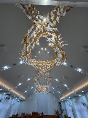 Lampada su misura Gran candelabro integrato Moderno Nordic Glass Ceiling Hotel