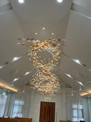 Hotel Lobby Mall Center soffitto appeso grande arte aerea candelabro creativo sala espositiva banchetto pendente luce