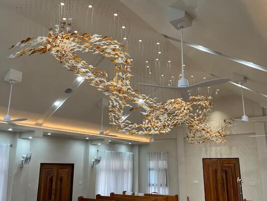 Gran candelabro personalizzato Hotel Villa Lobby Luce Decorazione interna Petali Pendenti Illuminazione