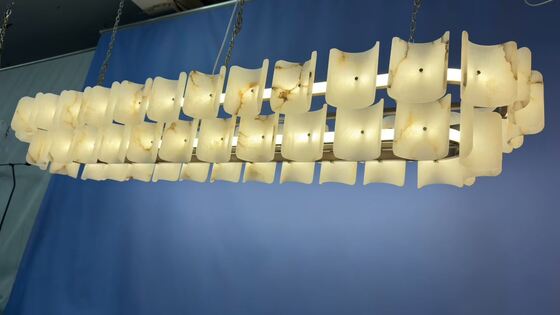 Moderno Disegnatore tutto rame Marmo lusso Minimalista candelabro per sala da pranzo Soggiorno Sala da tè Scala duplex Casa Lunga Linea Medio