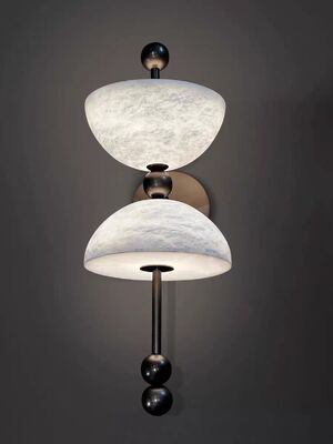 Lampada da parete a emisfero di marmo Matt Beads Decorazione Hotel Villa Ristorante Sfondo Lucente anguria Luci da parete di marmo