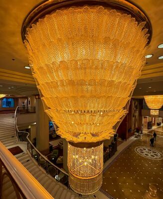Luce di lusso a cristallo di foglia d'oro - Grandi scale pendenti per la hall dell'hotel a 5 stelle