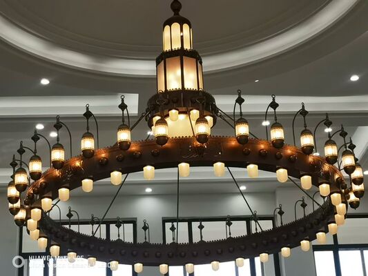 Progetto di personalizzazione Masjid Islamic Chandelier Large Luxury Gold Mosque Lighting Crystal Chandelier per la chiesa