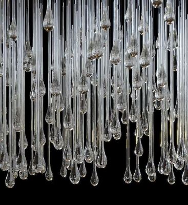 Luxury Wholesale Project Candelabri Grande Dimensione Lacrimogno Chiaro Vetro Trasparente Pendente Luce per Hotel Lobby Villa Ristorante